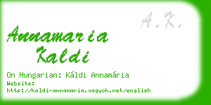 annamaria kaldi business card